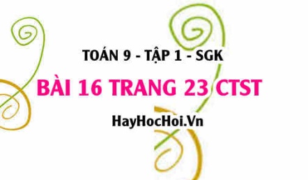 Bài 16 trang 23 Toán 9 tập 1 Chân trời sáng tạo SGK